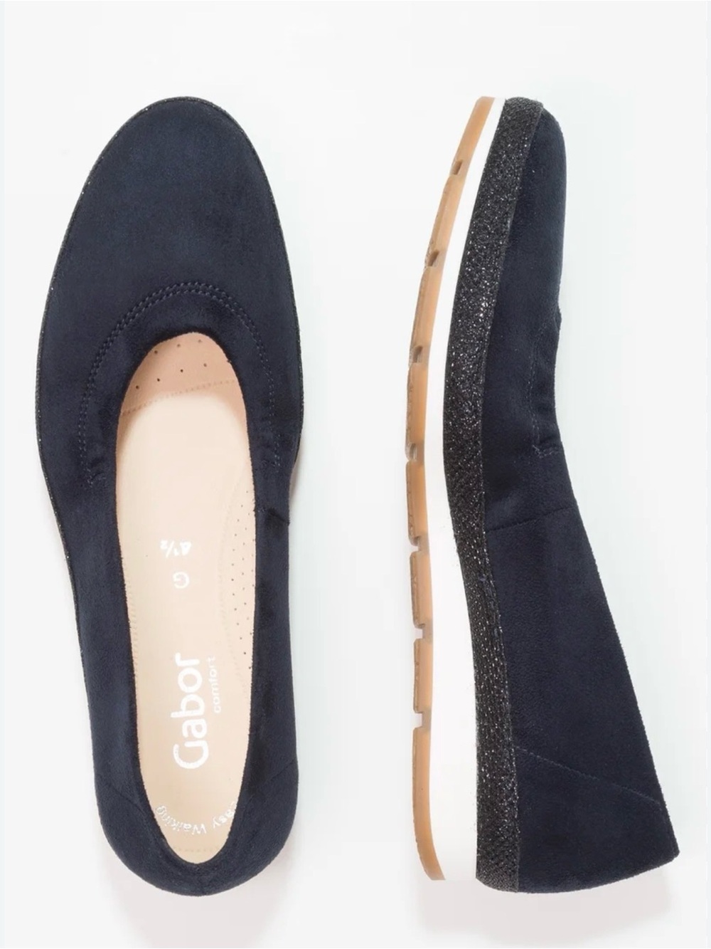 Gabor Women’s black Suede Slip-On Comfort Flats - Picture 3 of 10